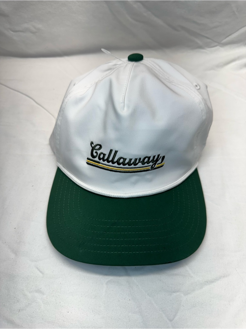 Callaway White and Green Kids Golf Cap with Script Logo